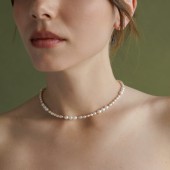 Colier cu perle naturale si argint placat cu aur roz 39 cm DiAmanti 254-106C-G